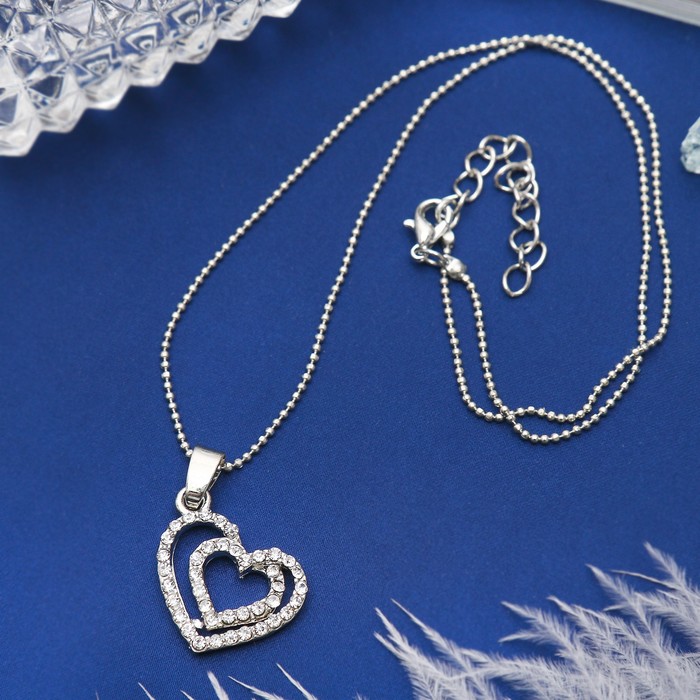 Кулон "Сердца влюбленность", цвет МИКС, 45см