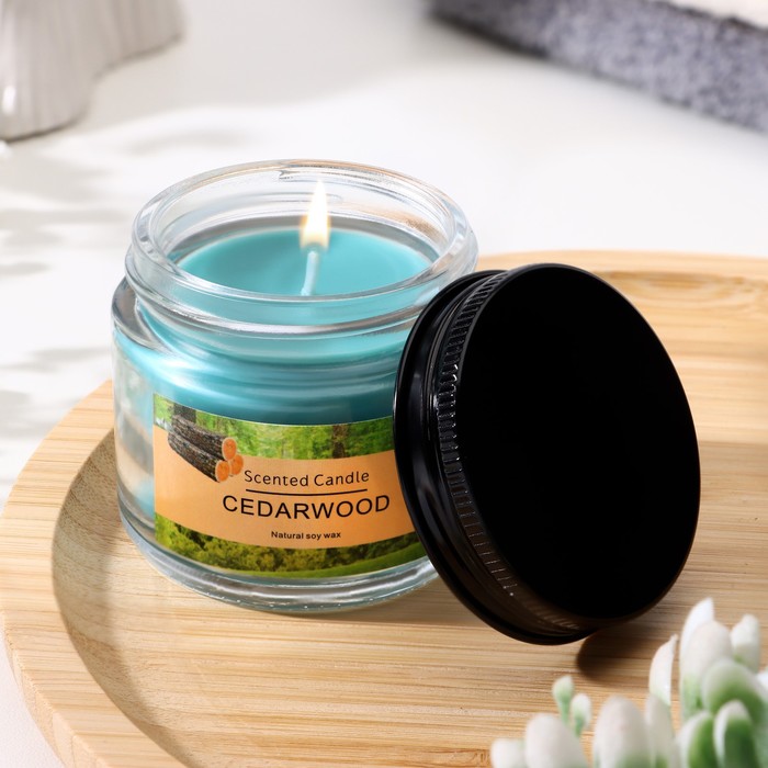 Свеча ароматическая Cedarwood, 5*5см, 140 гр ароматическая свеча rakle cedarwood 120 гр