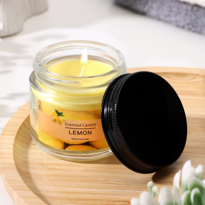 Свеча ароматическая Lemon, 5*5см, 140 гр свеча ароматическая cedarwood 5 5см 140 гр