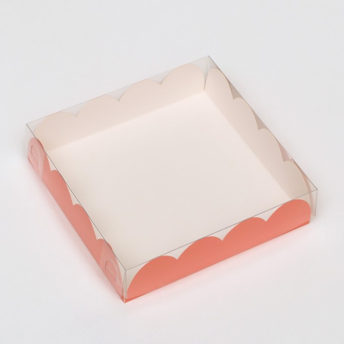 Коробочка для печенья, розовая, 12 х 12 х 3 см коробочка для печенья розовая 21 х 21 х 3 см