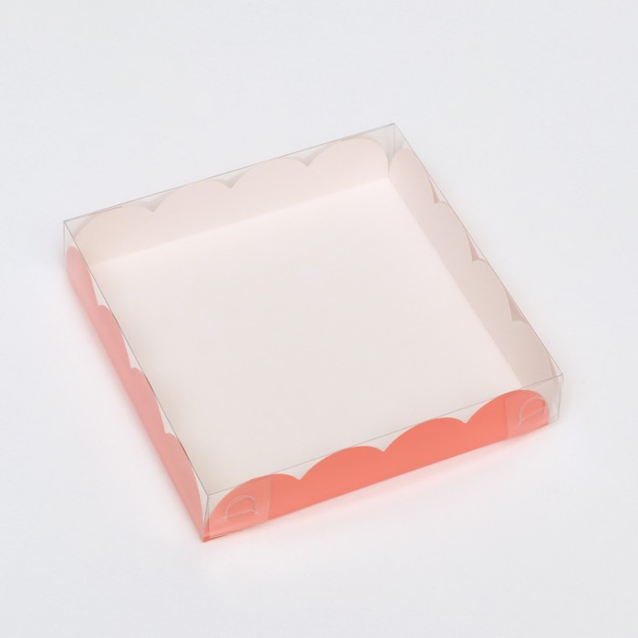 Коробочка для печенья, розовая, 15 х 15 х 3 см коробочка для печенья спорт 15 х 15 х 3 см