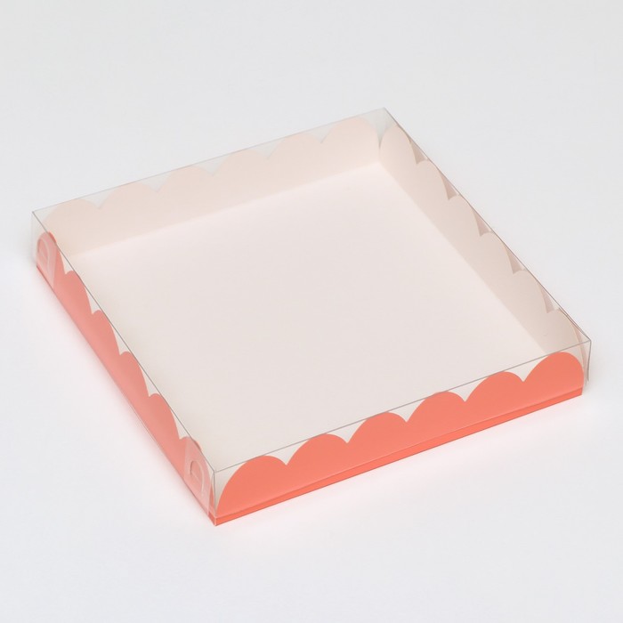Коробочка для печенья, розовая, 18 х 18 х 3 см коробочка для печенья мятная 18 х 18 х 3