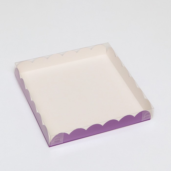 Коробочка для печенья, сиреневая, 21 х 21 х 3 см коробочка для печенья розовая 21 х 21 х 3 см