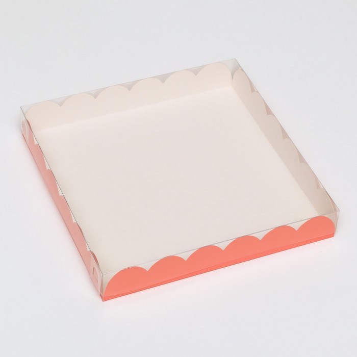 Коробочка для печенья, розовая, 21 х 21 х 3 см коробочка для печенья розовая 21 х 21 х 3 см
