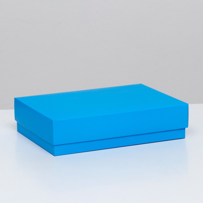 коробка складная крафтовая 21 х 15 х 5 см Коробка складная, голубая, 21 х 15 х 5 см