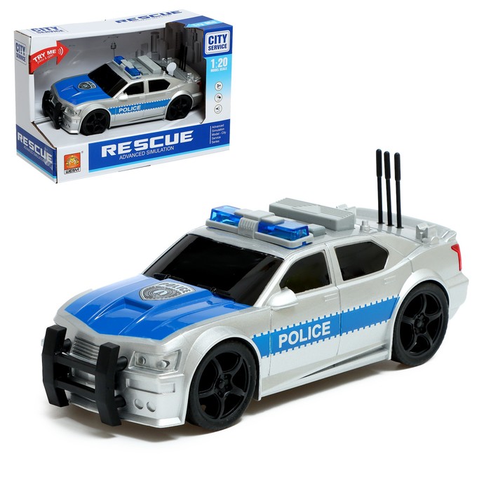 Машина инерционная «Полиция», 1:20, свет и звук машинка abtoys автосити свет и звук полиция синяя c 00421