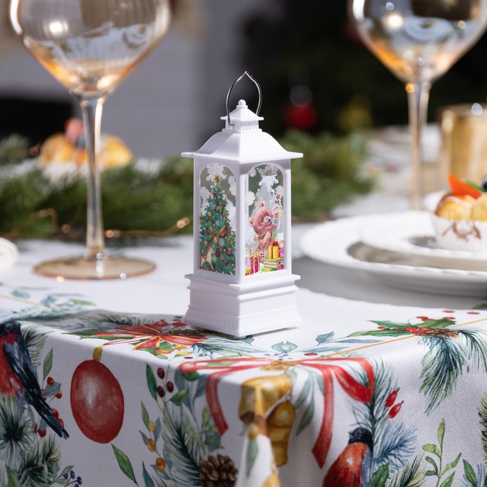 фото Светодиодная фигура «белый фонарь с медвежонком» 5 × 12 × 5 см, пластик, батарейки ag13х3, свечение тёплое белое luazon lighting