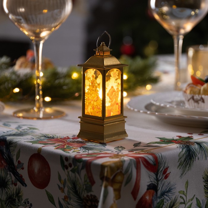 

Светодиодная фигура «Золотистый фонарь с медвежонком» 5 × 12 × 5 см, пластик, батарейки AG13х3, свечение тёплое белое