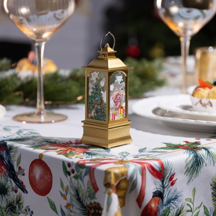 фото Светодиодная фигура «золотистый фонарь с медвежонком» 5 × 12 × 5 см, пластик, батарейки ag13х3, свечение тёплое белое luazon lighting