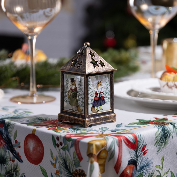 фото Светодиодная фигура «бронзовый фонарь с лисами» 6.3 × 12 × 6.3 см, пластик, батарейки ag13х3, свечение тёплое белое luazon lighting