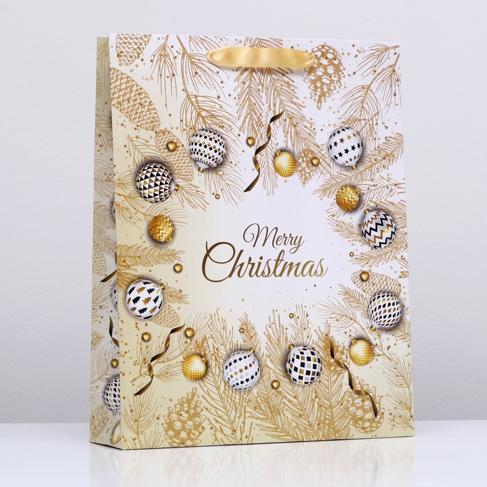 

Пакет ламинированный вертикальный "Merry Christmas",33 х 42 х 10 см