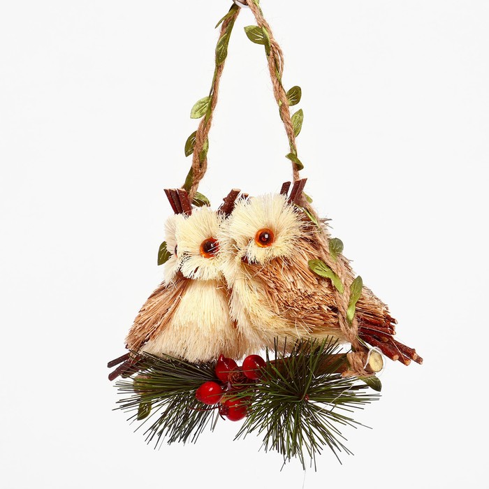 фото Декоративная подвеска «совы на веточке» 7 × 22,5 × 22 см