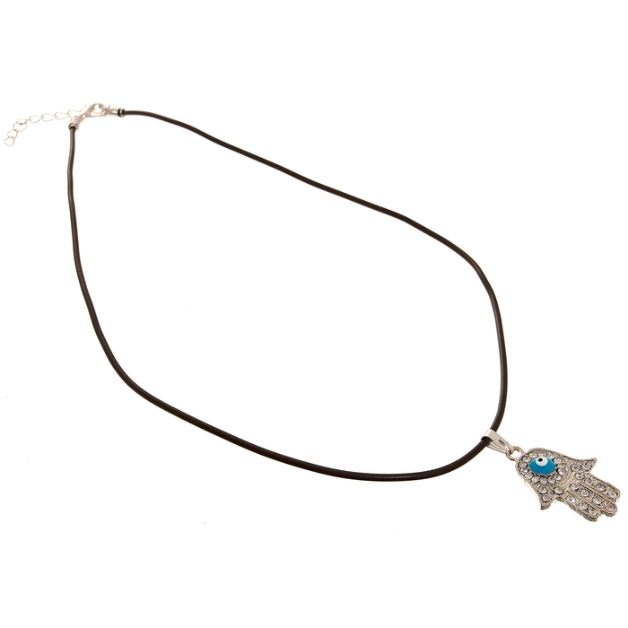 Кулон-оберег "Рука счастья", цвет серебрянно-голубой, 40см