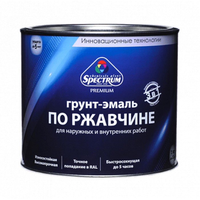 

Грунт-эмаль по ржавчине SPECTRUM GLOSS красный, 6кг