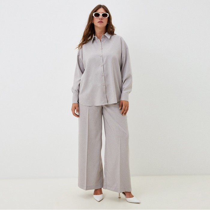 фото Рубашка женская mist plus-size, р. 58, бежевый