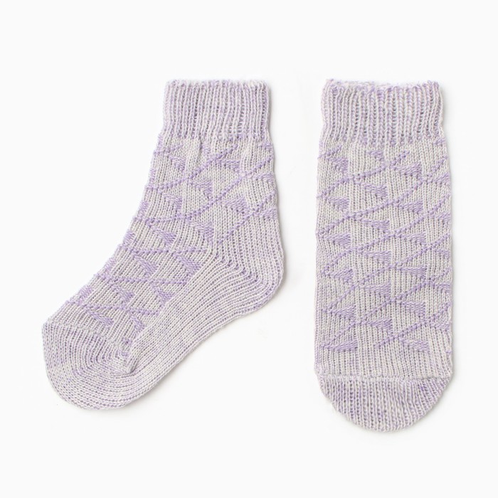 фото Носки детские шерстяные а.3а40, цвет сиреневый, р-р 16 стильная шерсть