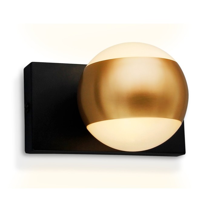 Настенный поворотный светильник с акрилом Ambrella light, Wall, FW571, G9, цвет чёрный песок, золото