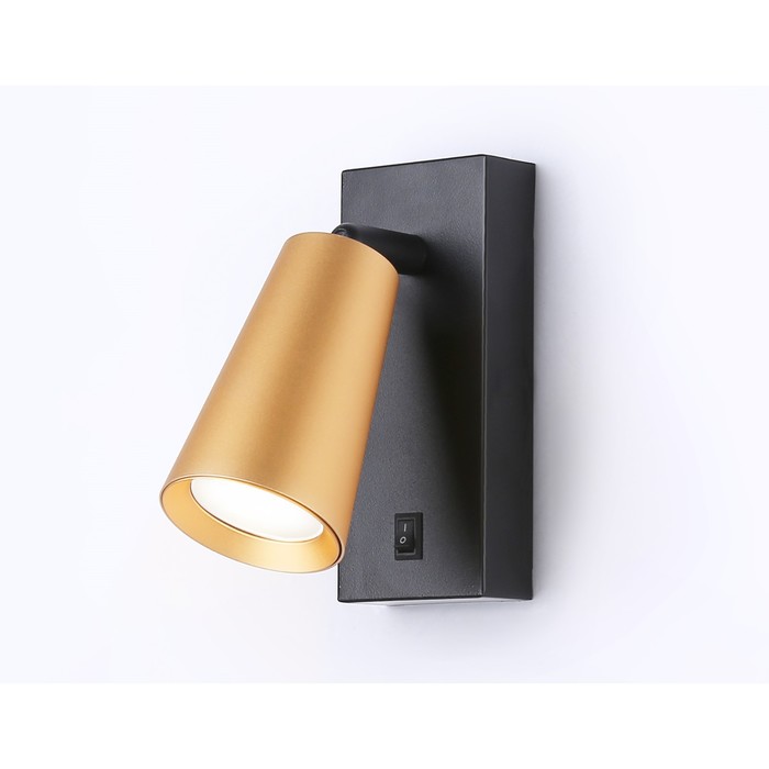 

Светильник настенный с выключателем и сменной лампой Ambrella light, Move, TA13142, GU10, цвет чёрный, золото