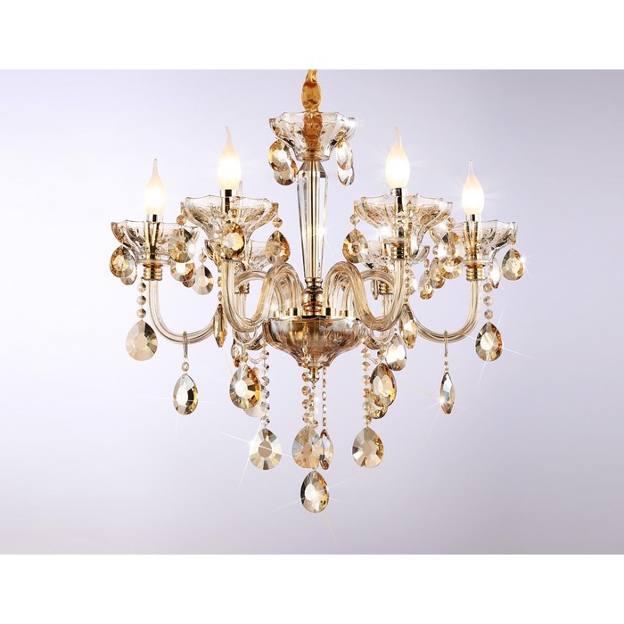 Подвесная классическая люстра с хрусталём Ambrella light, Classic, TR4901, 6хE14, цвет золото