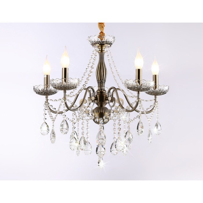 

Подвесная классическая люстра с хрусталём Ambrella light, Classic, TR4949, 5хE14, цвет бронза