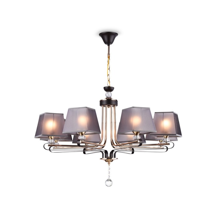 

Люстра подвесная с абажуром и хрусталём Ambrella light, Modern, TR4618, 8хE27, цвет кофе, золото