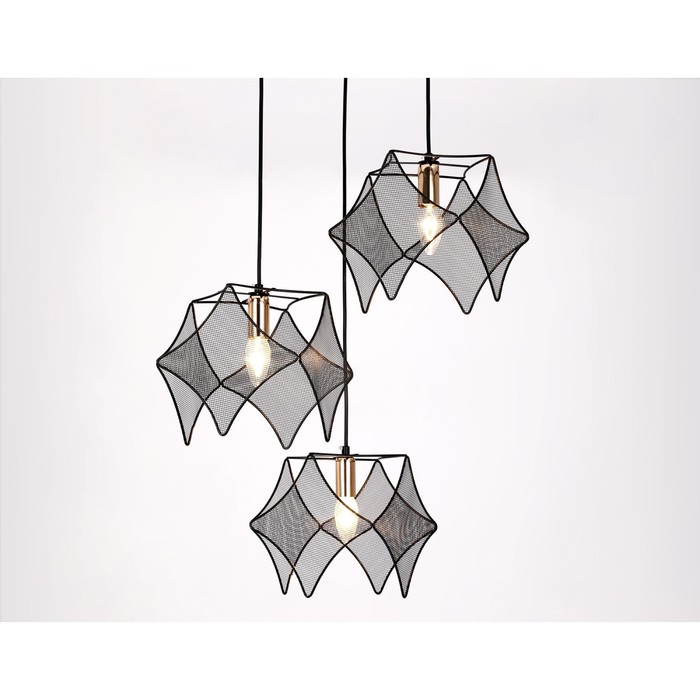 Светильник подвесной в стиле лофт Ambrella light, Traditional, TR8427, 3хE14, цвет чёрный, золото светильник подвесной в стиле лофт ambrella light traditional tr8403 3хe27 цвет чёрный