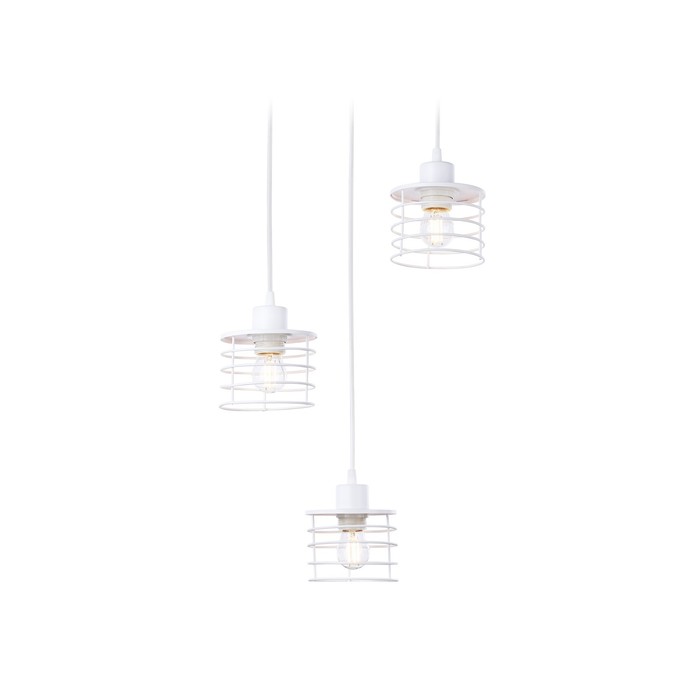 цена Светильник подвесной в стиле лофт Ambrella light, Traditional, TR8078, 3хE27, цвет белый
