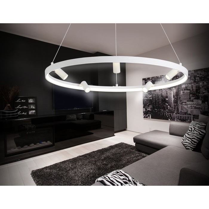 фото Светильник светодиодный подвесной с пультом ambrella light, linetech, fl5288, led, 72 вт, 5400lum, 3000-6400к, цвет белый