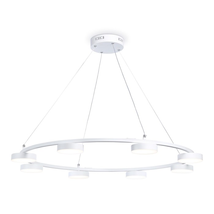 Светильник светодиодный подвесной с пультом Ambrella light, LineTech, FL51761, 9хLED, 67 Вт, 5025Lum, 3000-6400К, цвет белый светильник светодиодный подвесной с пультом ambrella light linetech fl5277 led 59 вт 4425lum 3000 6400к цвет белый