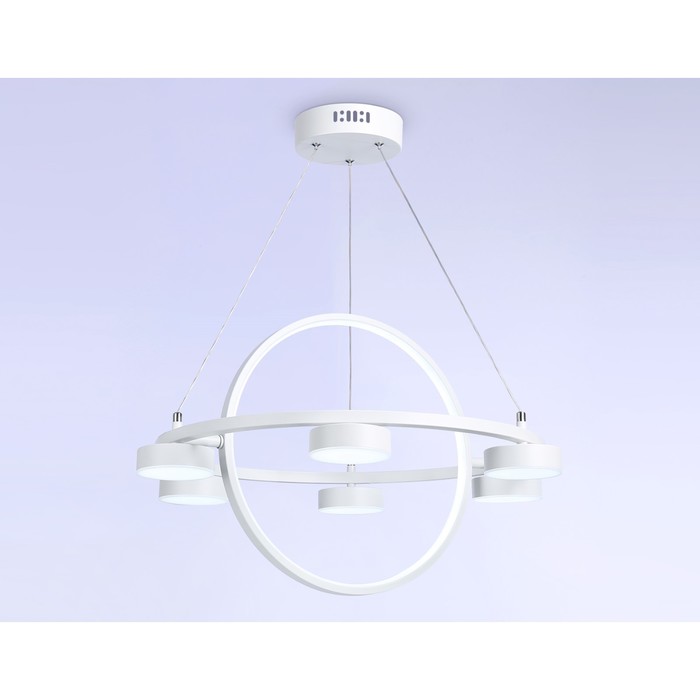 фото Светильник светодиодный подвесной с пультом ambrella light, linetech, fl51772, 8хled, 58 вт, 4350lum, 3000-6400к, цвет белый