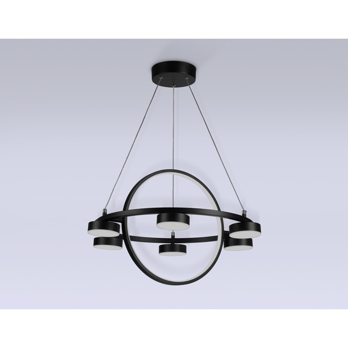 фото Светильник светодиодный подвесной с пультом ambrella light, linetech, fl51775, 8хled, 58 вт, 4350lum, 3000-6400к, цвет чёрный