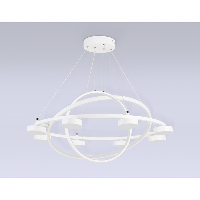 фото Светильник светодиодный подвесной с пультом ambrella light, linetech, fl51777, 11хled, 112 вт, 8400lum, 3000-6400к, цвет белый