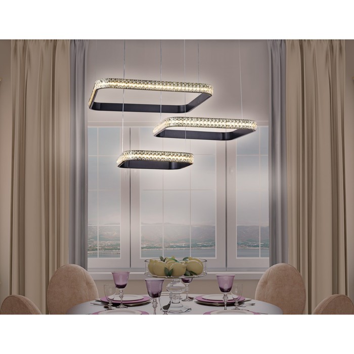 фото Светильник светодиодный подвесной с пультом ambrella light, original, fa6166, led, 105 вт, 7875lum, 3000-6400к, цвет чёрный