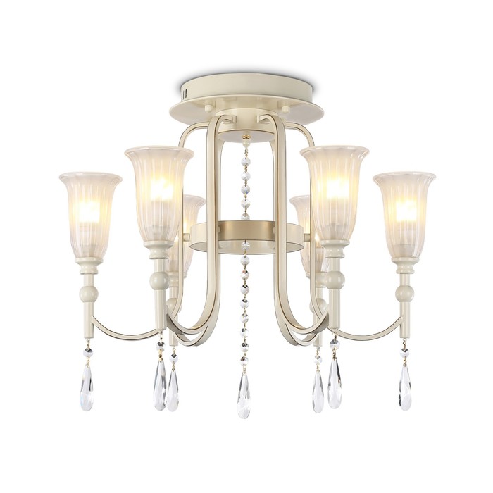 

Люстра потолочная с хрусталём Ambrella light, Traditional, TR3242, 6хE14, цвет бежевый, золото