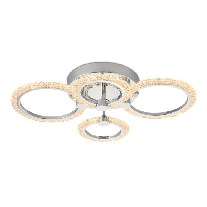 фото Светильник светодиодный потолочный с пультом ambrella light, original, fa412, 4хled, 60 вт, 4500lum, 3000-6400к, цвет хром