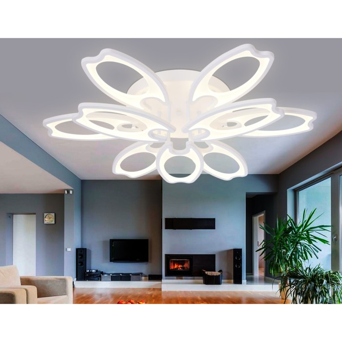 фото Светильник светодиодный потолочный с пультом ambrella light, original, fa579, 9хled, 162 вт, 12150lum, 3000-6400к, цвет белый, прозрачный