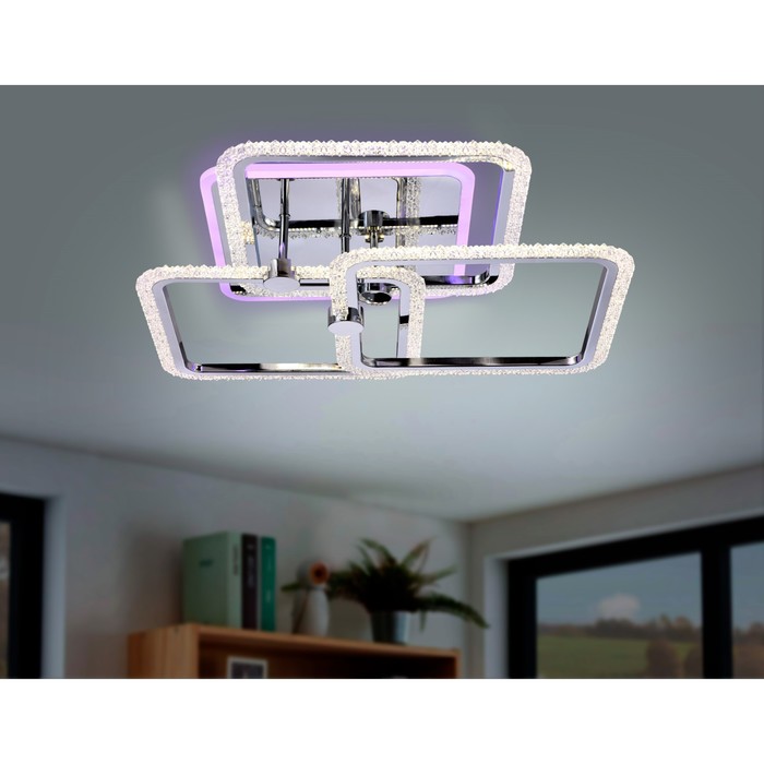 фото Светильник светодиодный потолочный с пультом ambrella light, original, fa536, 3хled, 118 вт, 8850lum, 3000-6400к, цвет хром