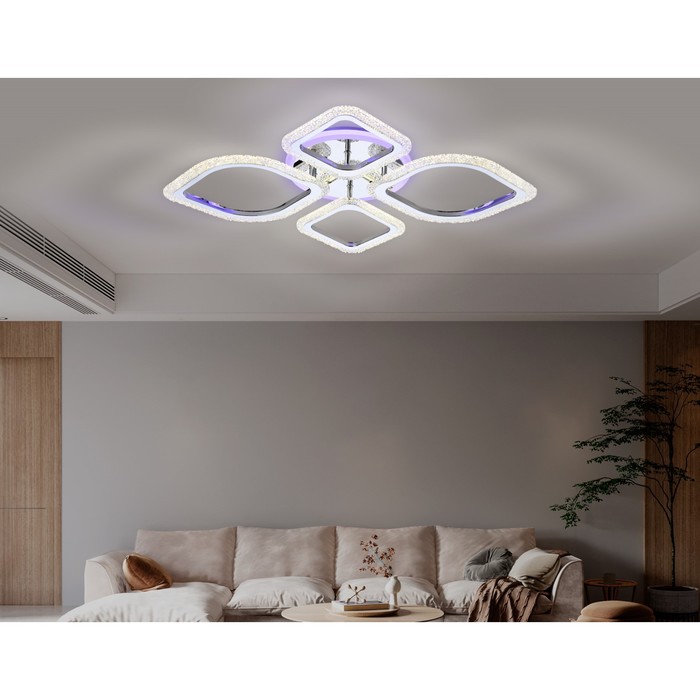 фото Светильник светодиодный потолочный с пультом ambrella light, original, fa5148, led, 62 вт, 4650lum, 3000-6400к, цвет хром