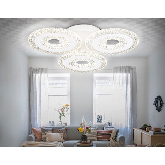 фото Светильник светодиодный потолочный с пультом ambrella light, original, fa4001, 3хled, 70 вт, 5250lum, 3000-6400к, цвет белый