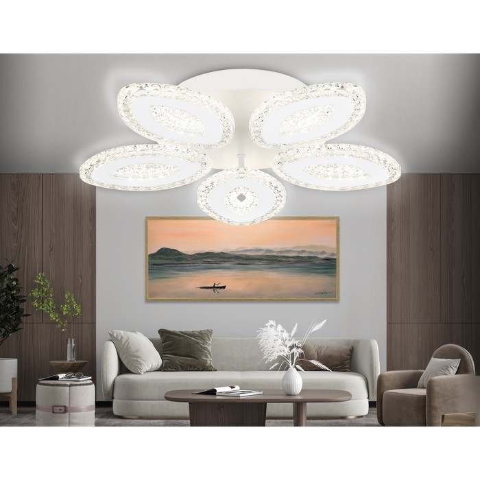 фото Светильник светодиодный потолочный с пультом ambrella light, original, fa4015, 5хled, 76 вт, 5700lum, 3000-6400к, цвет белый