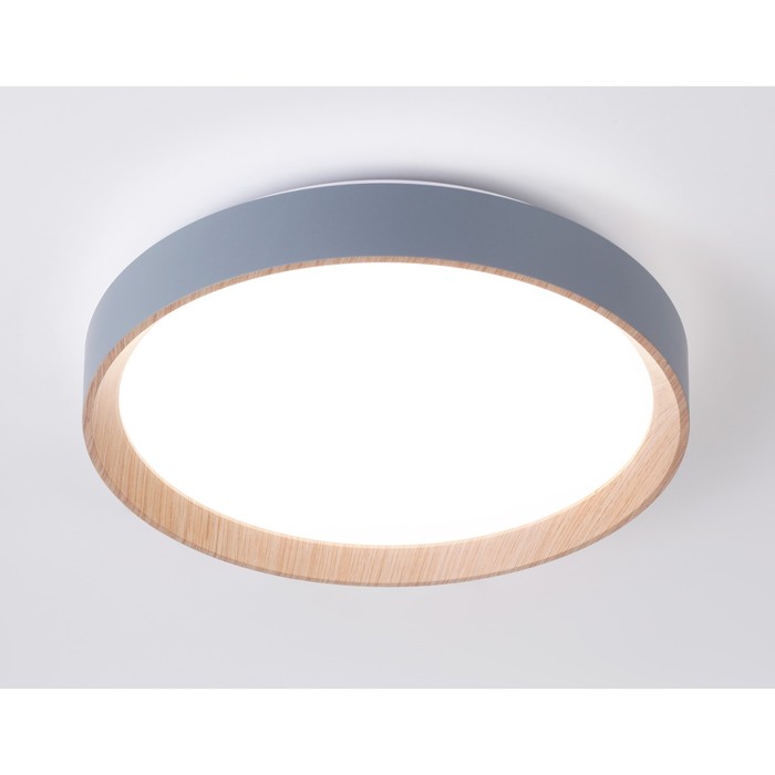 фото Светильник светодиодный потолочный с пультом ambrella light, design, fz1320, led, 41 вт, 3075lum, 3000-6400к, цвет серый, светлое дерево