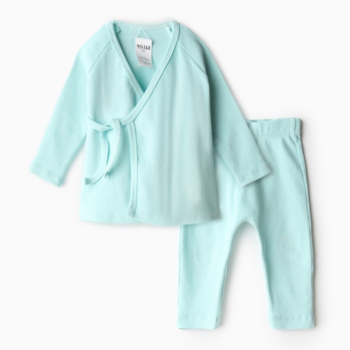 Комплект детский (кофта и штаны) MINAKU, цвет голубой, рост 104 см
