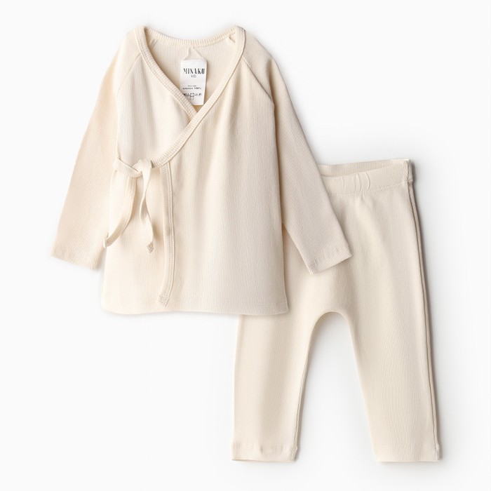 Комплект детский (кофта и штаны) MINAKU, цвет молочный, рост 104 см