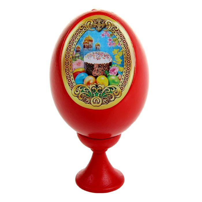 Яйцо на подставке "Куличи и храм"