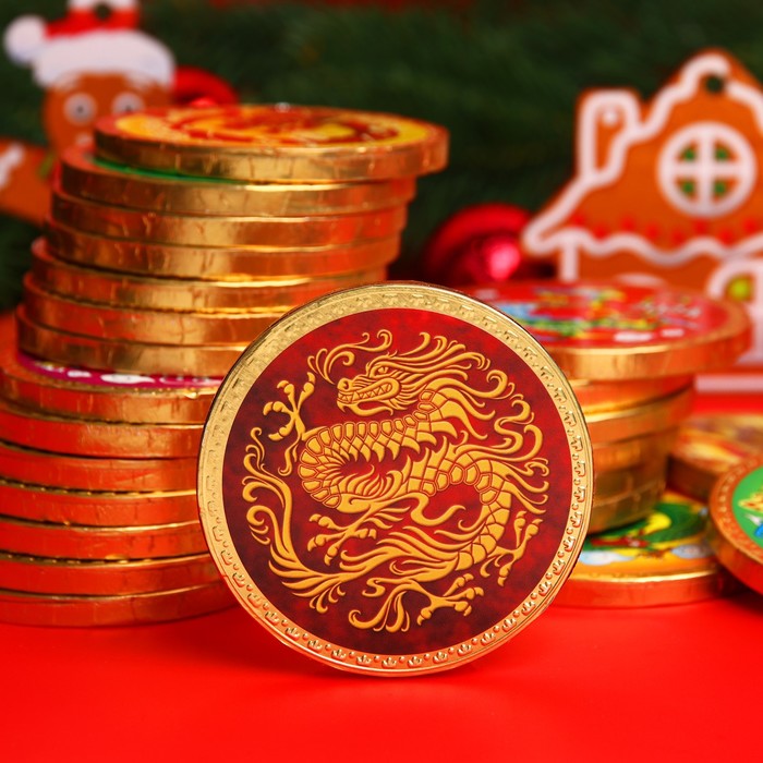 Шоколадная медаль Китайский дракон, 25 г шоколадная медаль любимому брату 25 г
