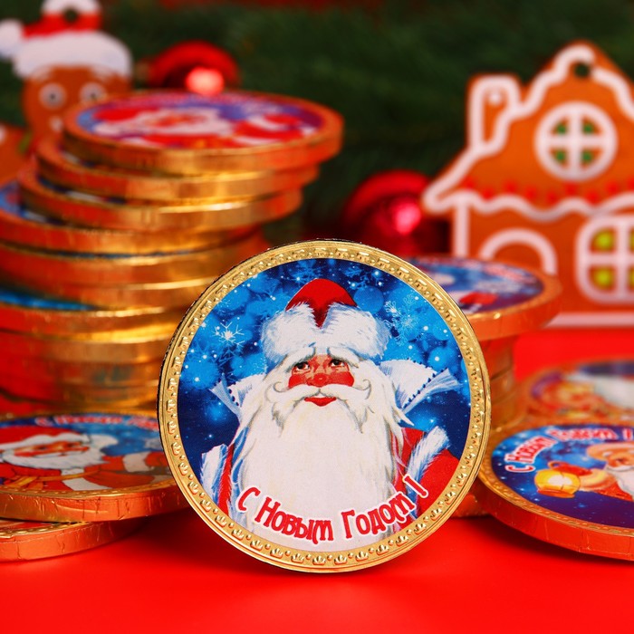 Шоколадная медаль Дед мороз и Снегурочка. 25 г 1004275 шоколадная медаль с юбилеем 25 г