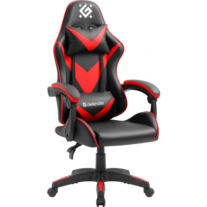 Кресло игровое Defender xCom, до 100 кг, экокожа, черно-красное игровое кресло aerocool ac120 air bo черно оранжевое с перфорацией до 150 кг размер см шхгхв 70х55х124 132