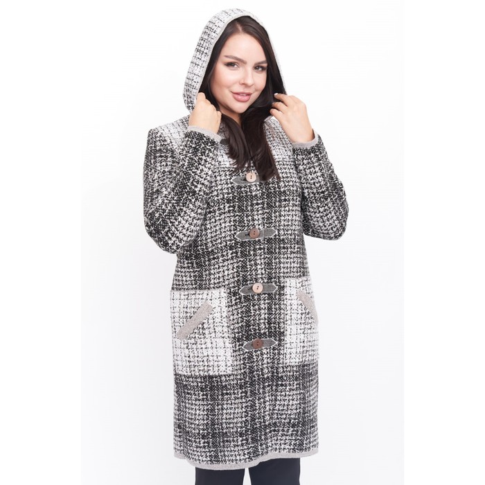 

Кардиган женский, размер 52, цвет чёрно-кофейный