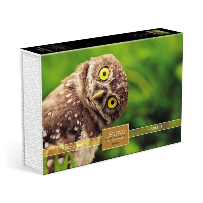 Пазлы «Мудрая сова» в подарочной коробке, 500 элементов + постер пазлы 120 мудрая сова collection animation
