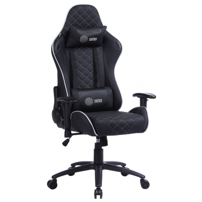 

Кресло игровое Cactus CS-CHR-030BLS , до 120 кг, экокожа, черное